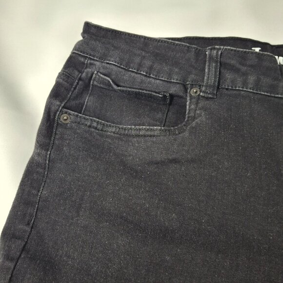 Jeaniologie Womens Bootcut Mid Rise Jeans Size 12 Black Wash Vintage - Picture 9 of 15